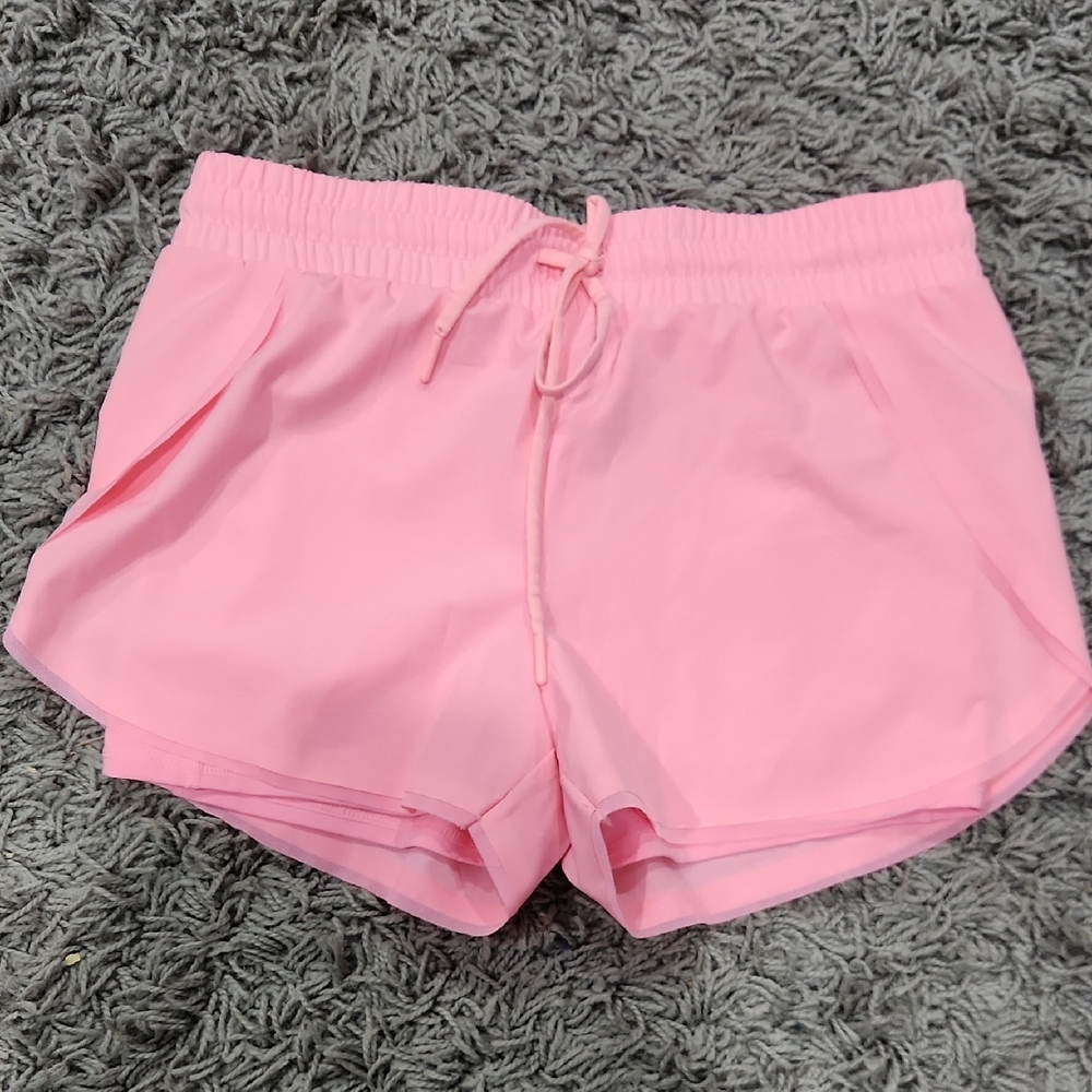 Women’s Pink Elastic Waist Drawstring Shorts